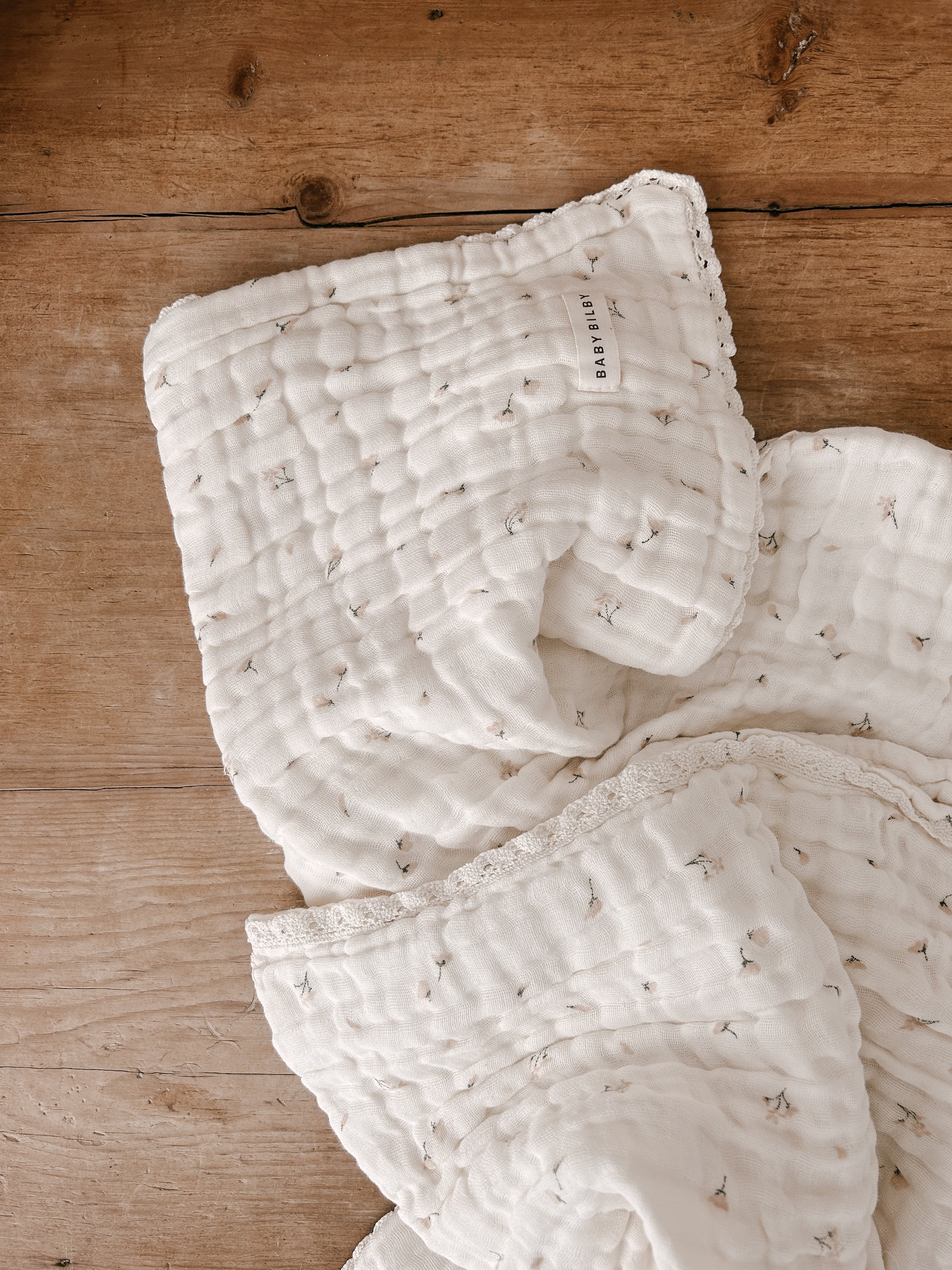 Organic Gauze Cotton COT Blanket in Petal