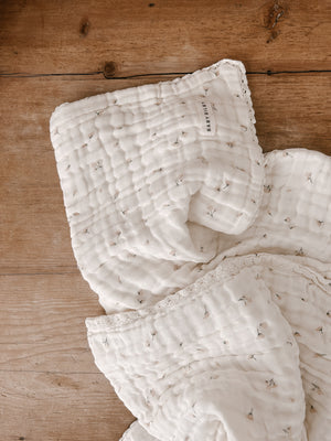 Organic Gauze Cotton COT Blanket in Petal