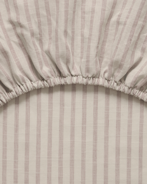 Garbo & Friends Stripe Mauve Cot Fitted Sheet