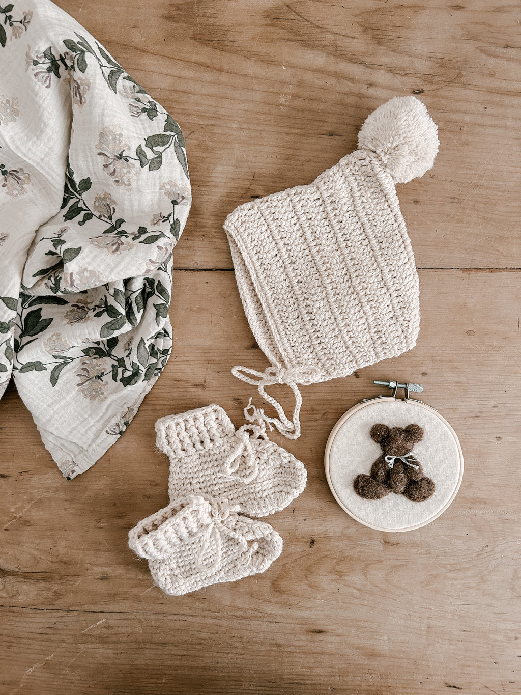 Wool Pixie Pom Pom Bonnet