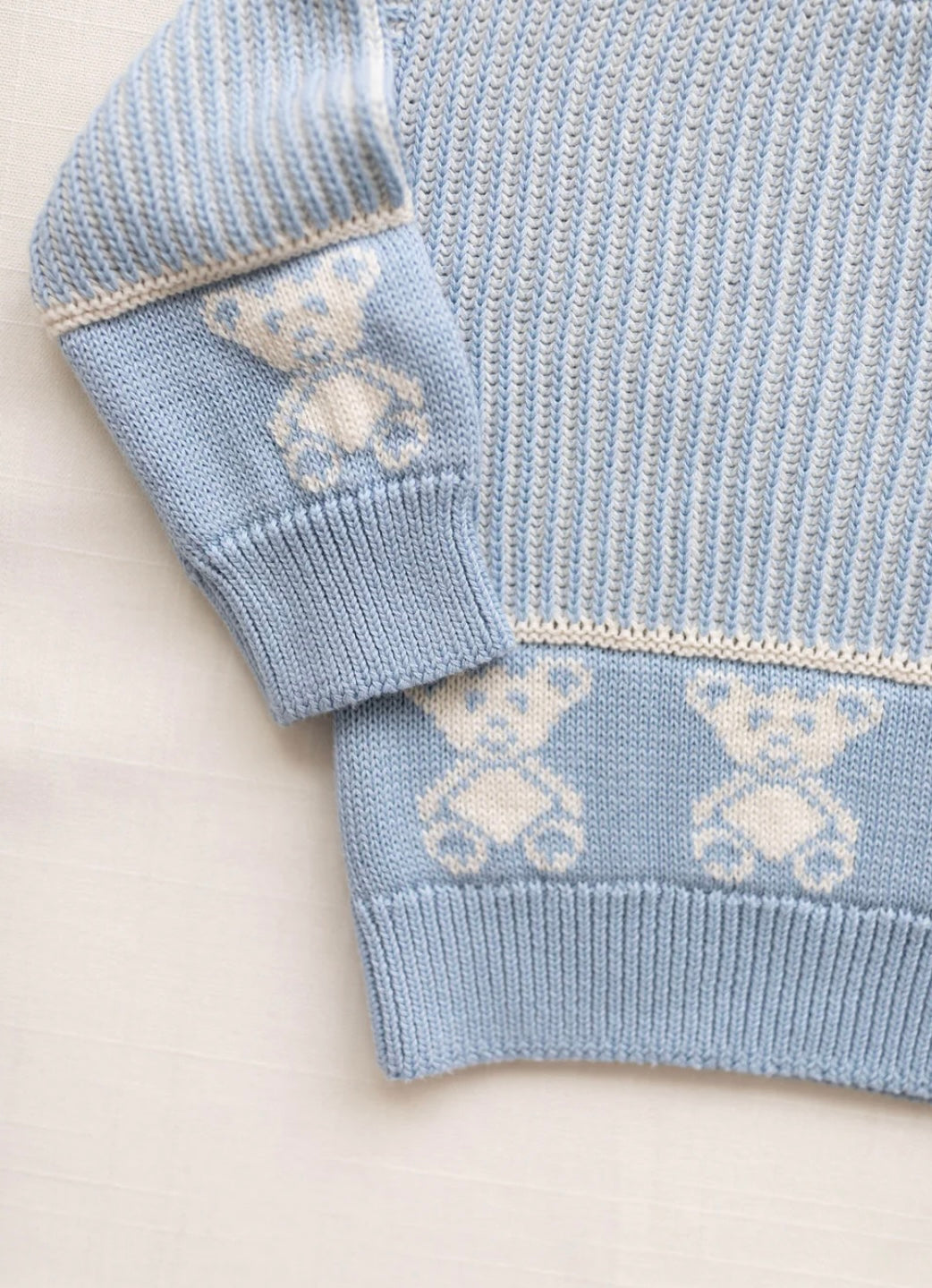 New Grain Sweater - Milk and Powder Teddy