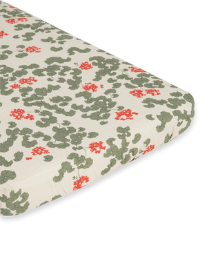 Garbo & Friends Pelargonium Muslin Cot Fitted Sheet