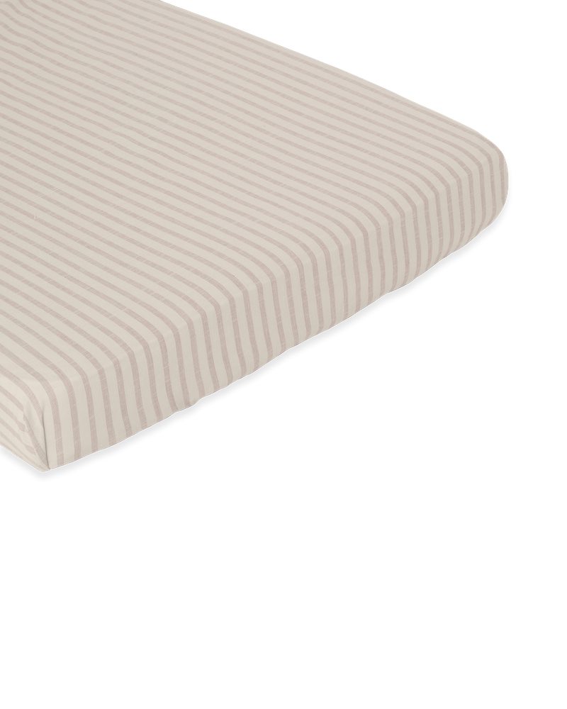 Garbo & Friends Stripe Mauve Cot Fitted Sheet