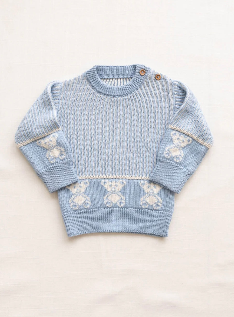 New Grain Sweater - Milk and Powder Teddy