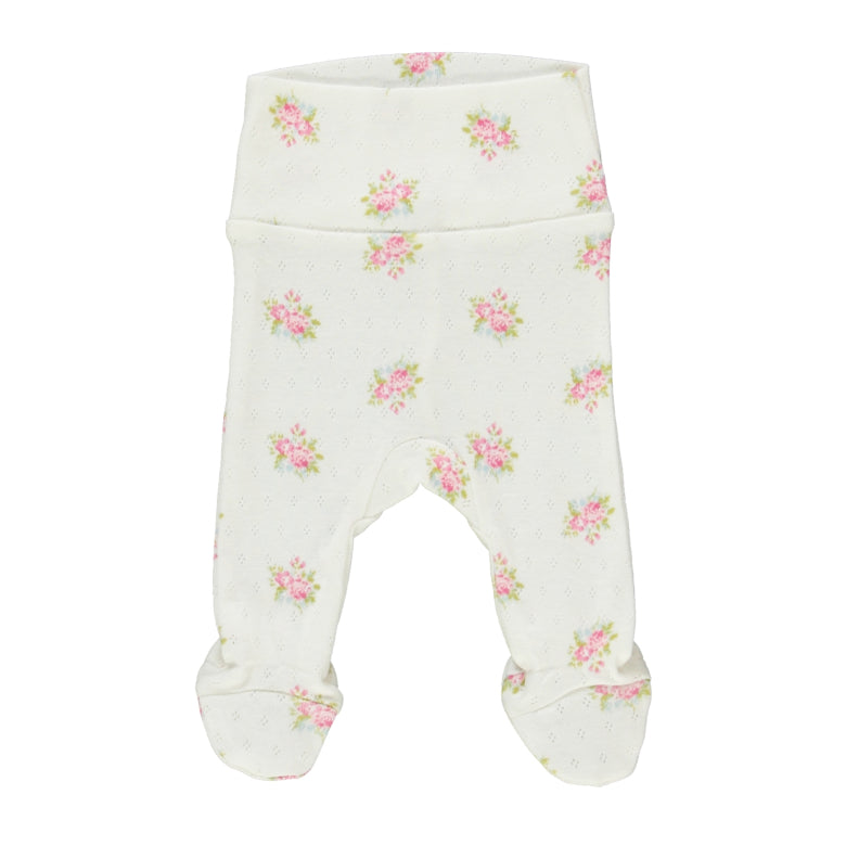 Bebe Organic Esme Footed Legging in Garden Pointelle