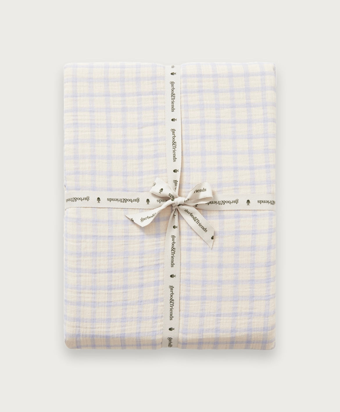 Garbo & Friends Gingham Sky Blue Muslin Fitted Cot Sheet