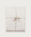 Garbo & Friends Gingham Sky Blue Muslin Cot Fitted Sheet