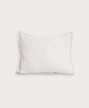 Garbo & Friends Gingham Sky Blue Muslin Pillowcase