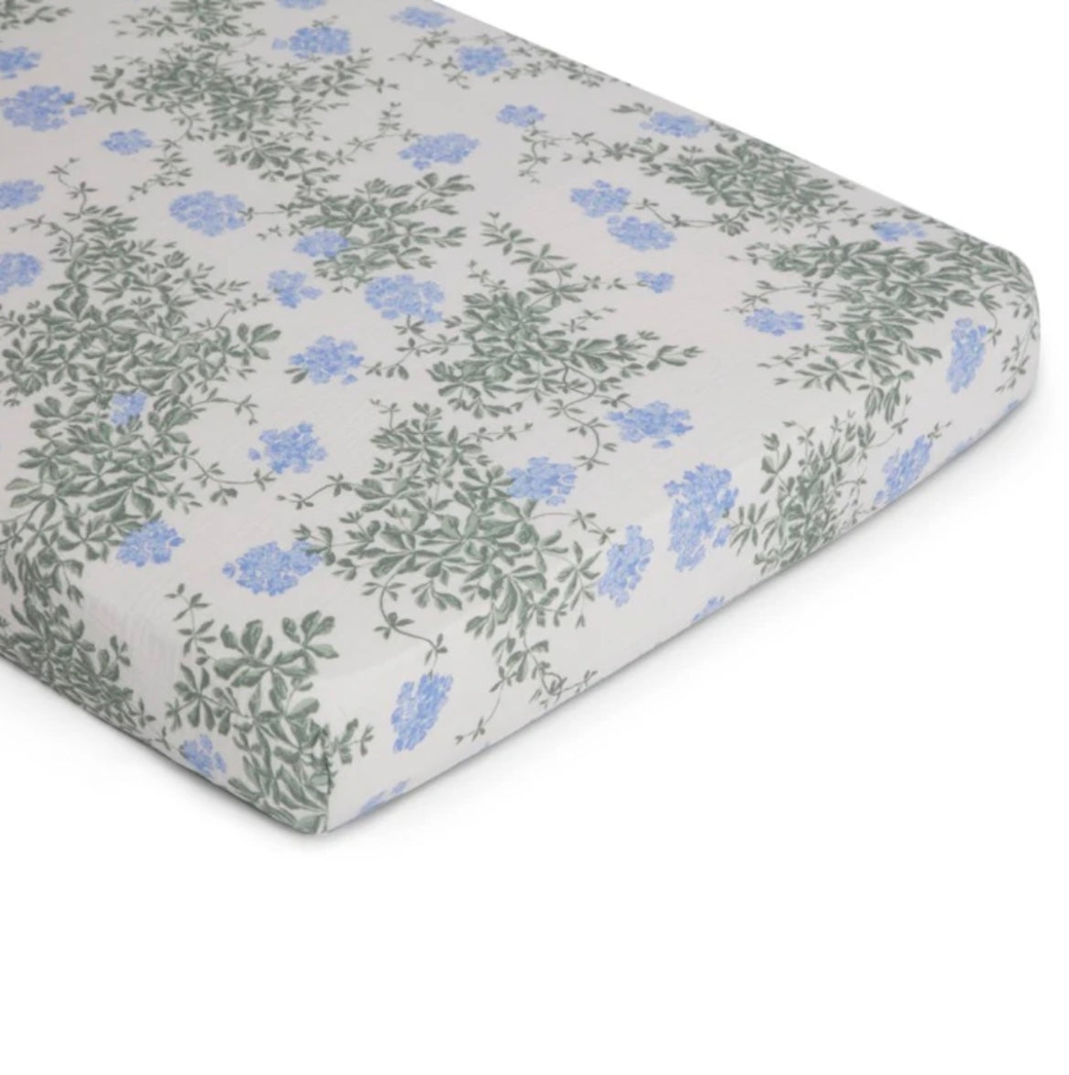 Garbo & Friends Plumbago Muslin Cot Fitted Sheet