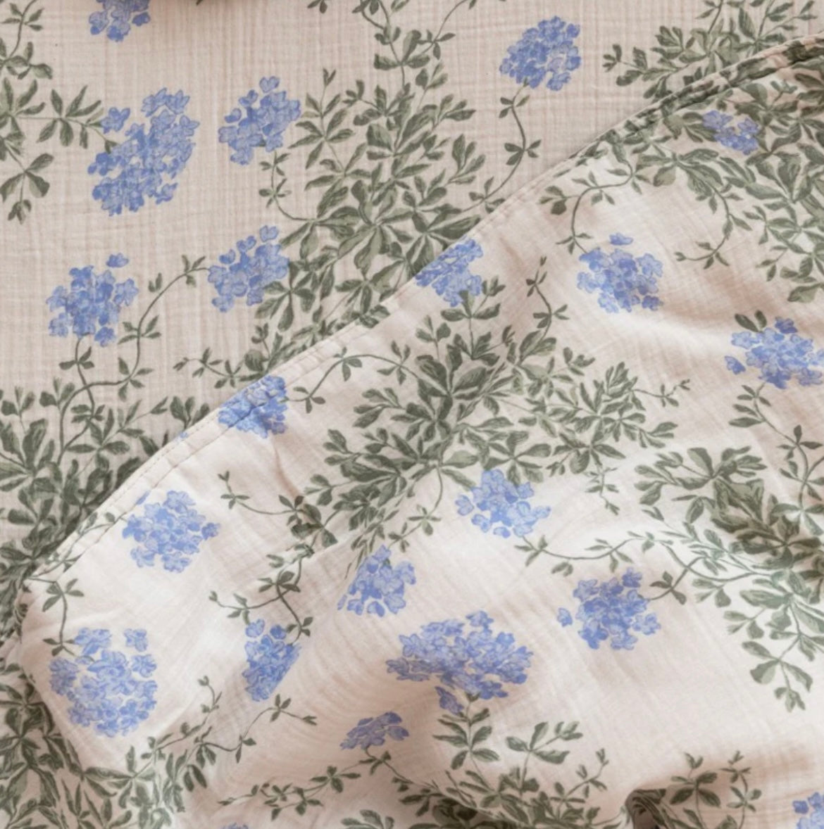 Garbo & Friends Plumbago Muslin Cot Fitted Sheet