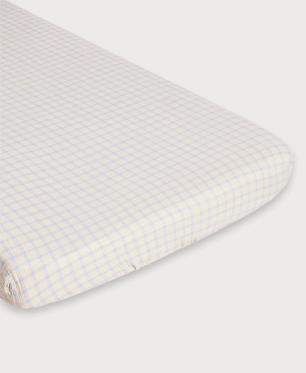 Garbo & Friends Gingham Sky Blue Muslin Fitted Cot Sheet